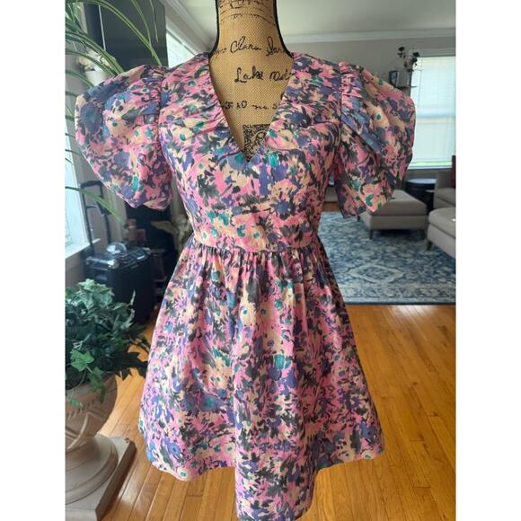 Tucknernuck Hyacinth House Pink Floral Sheila Mini Dress XS (DR100 - Picture 1 of 7
